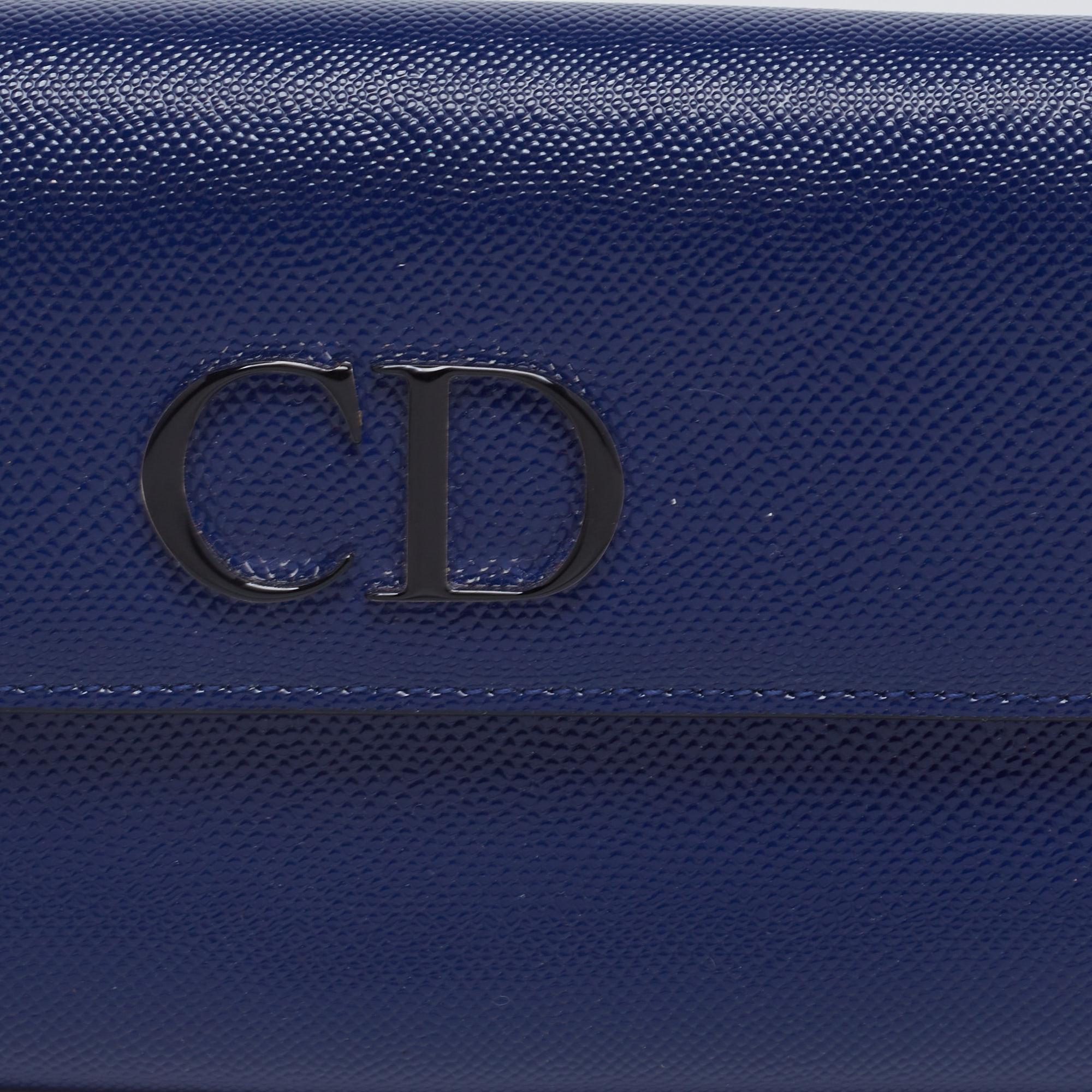 Women's Dior Navy Blue Patent Leather Mania Rendez-Vous Wallet