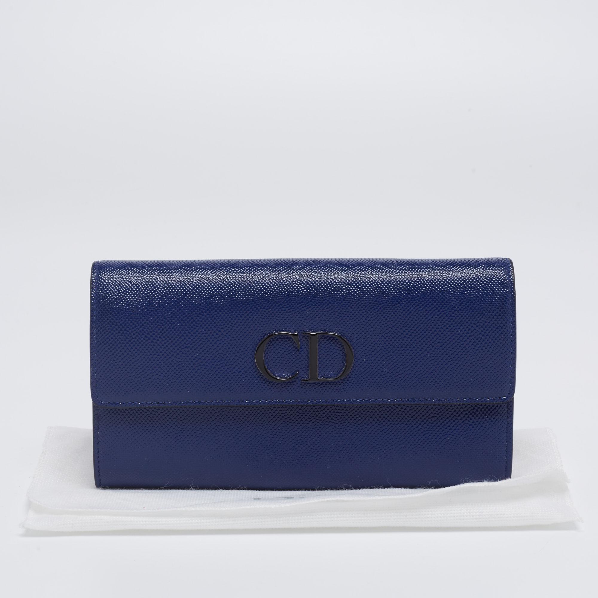 Dior Navy Blue Patent Leather Mania Rendez-Vous Wallet 1