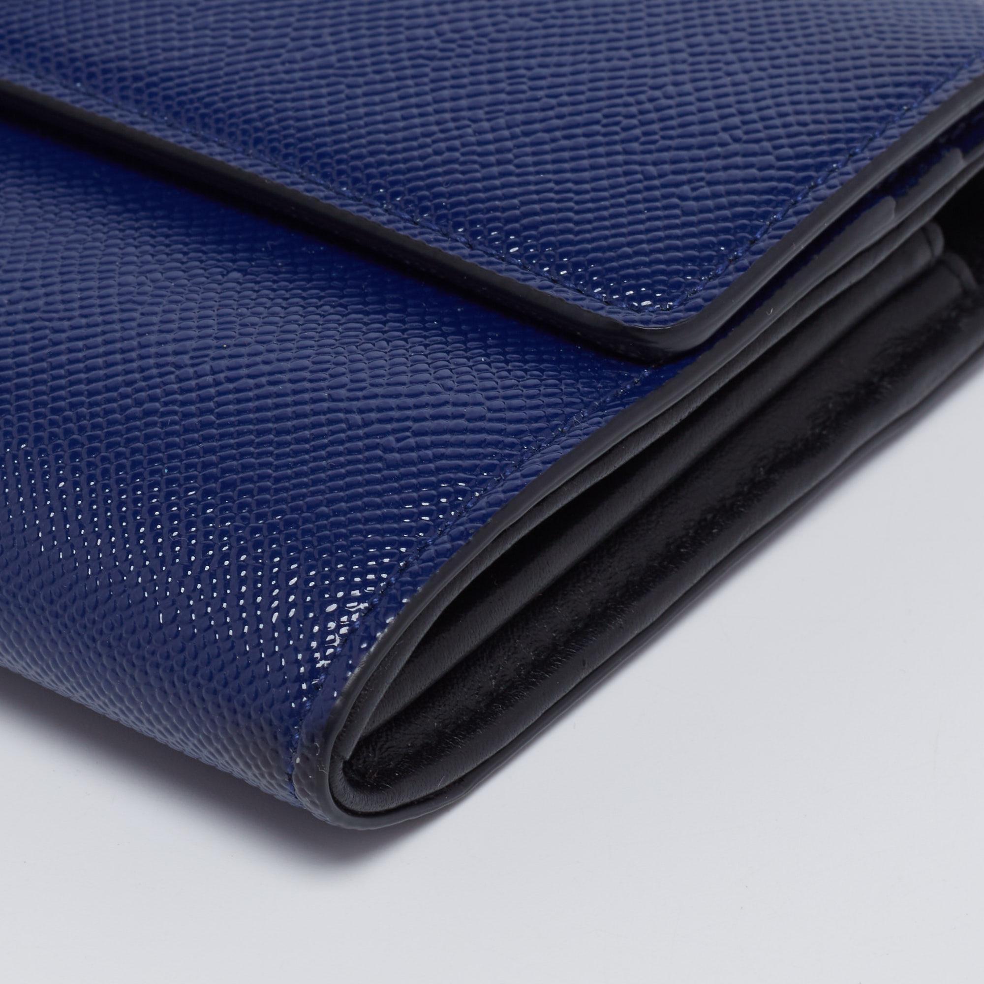 Dior Navy Blue Patent Leather Mania Rendez-Vous Wallet 3