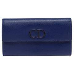 Dior Navy Blue Patent Leather Mania Rendez-Vous Wallet