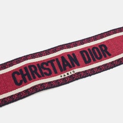 Dior Navy Blue/Pink Canvas and Leather Shoulder Bag Strap