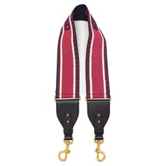 Dior Navy Blue/Pink Canvas and Leather Shoulder Bag Strap
