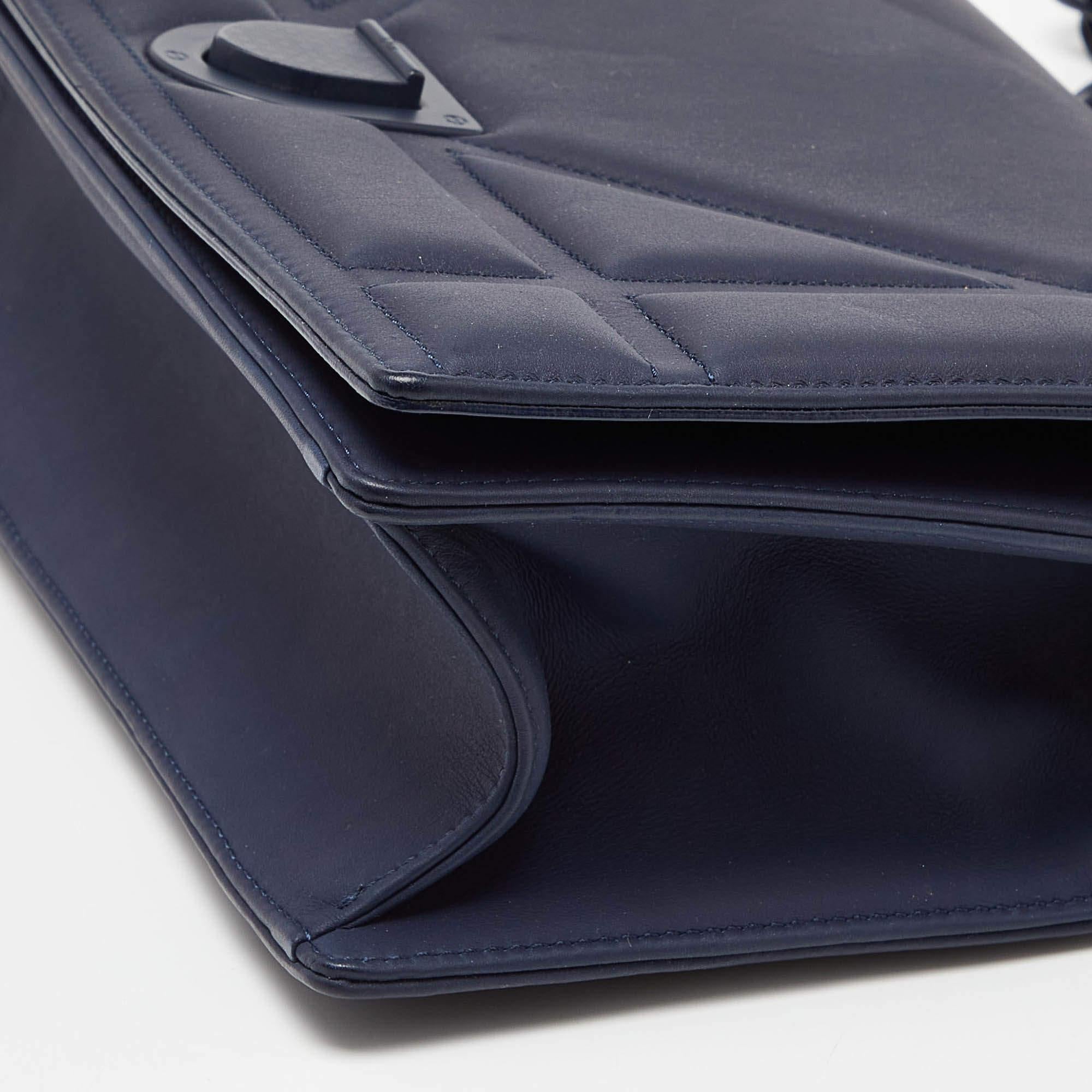 Dior Navy Blue Ultra Matte Leather Medium Diorama Flap Shoulder Bag 5