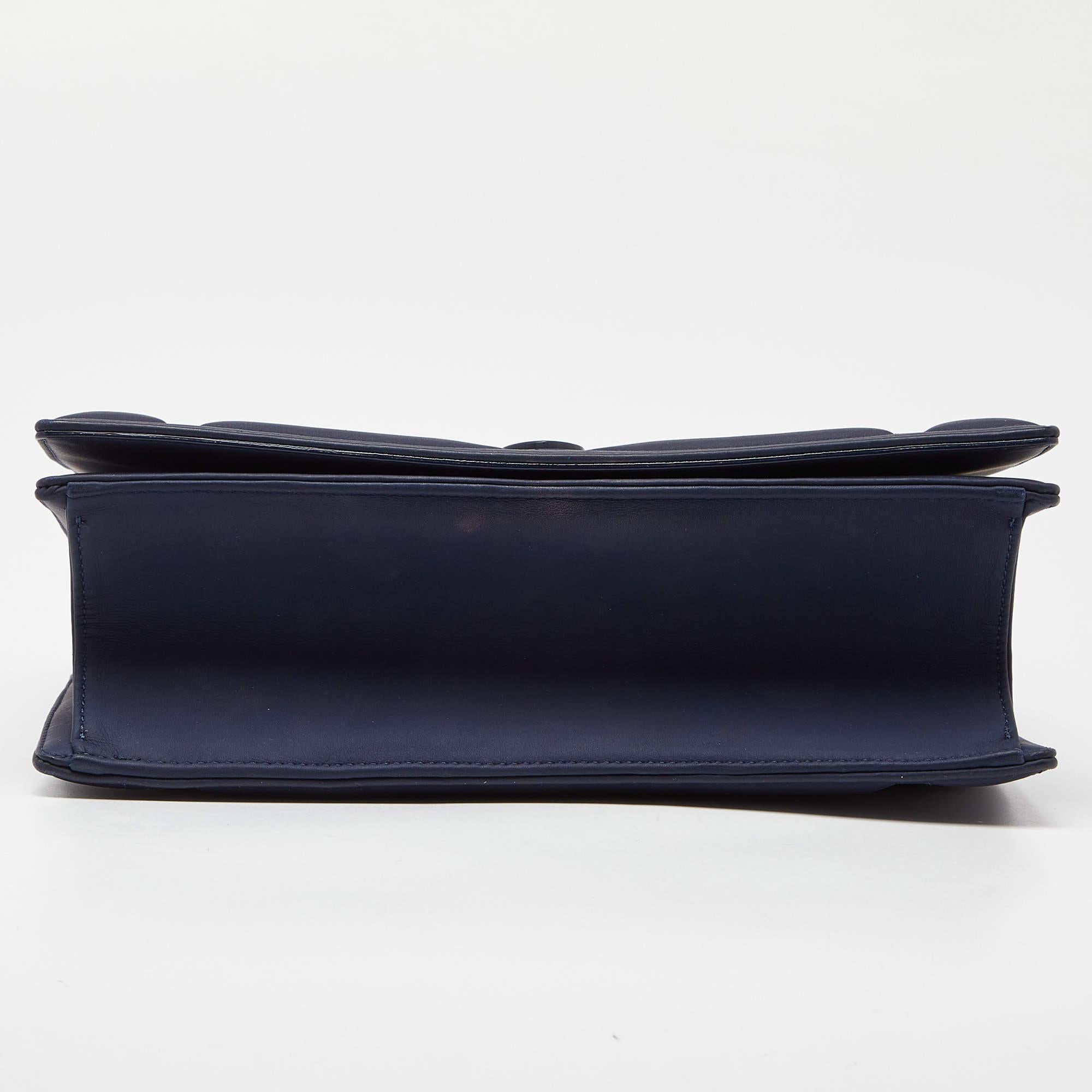 Women's Dior Navy Blue Ultra Matte Leather Medium Diorama Flap Shoulder Bag