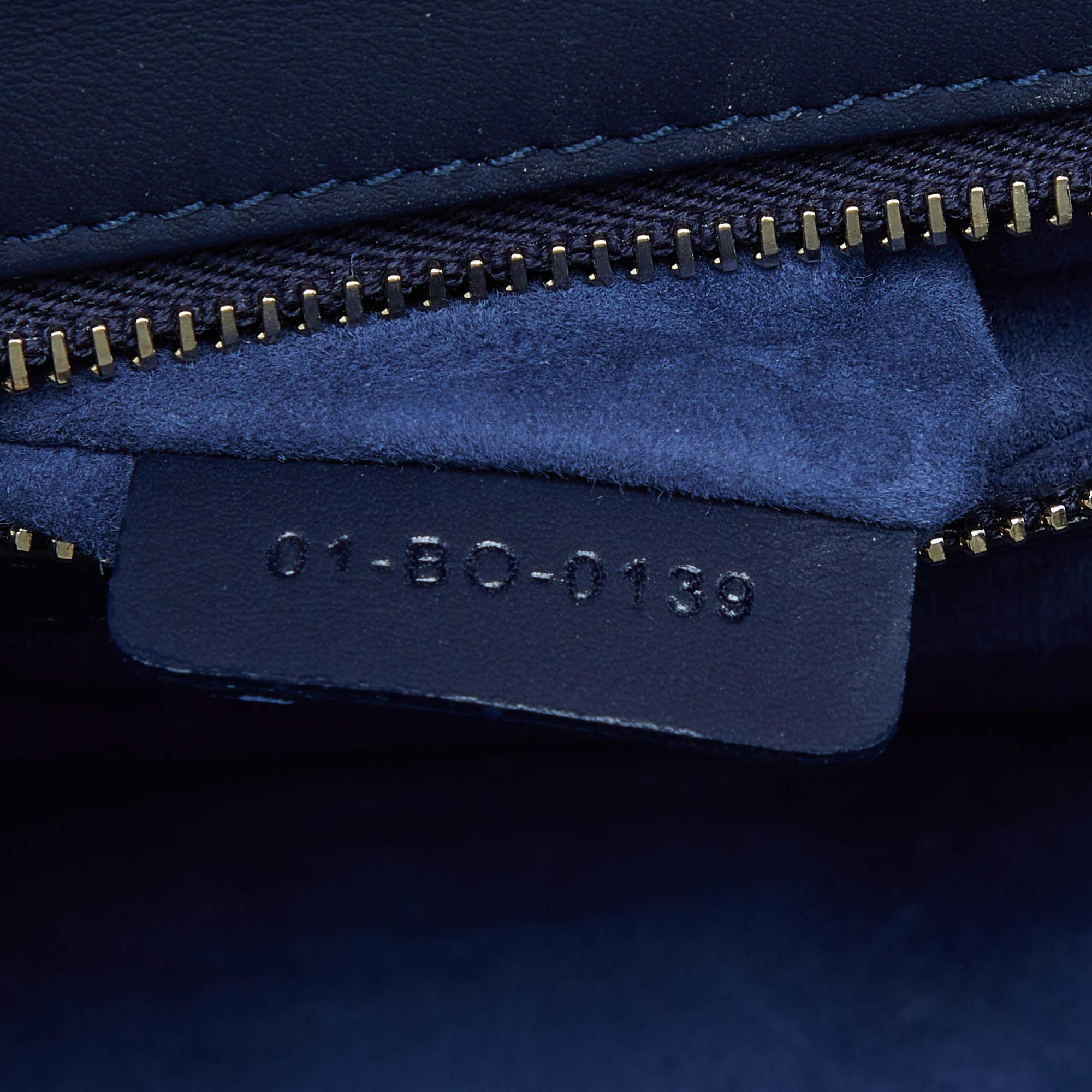 Dior Navy Blue Ultra Matte Leather Medium Diorama Flap Shoulder Bag 2