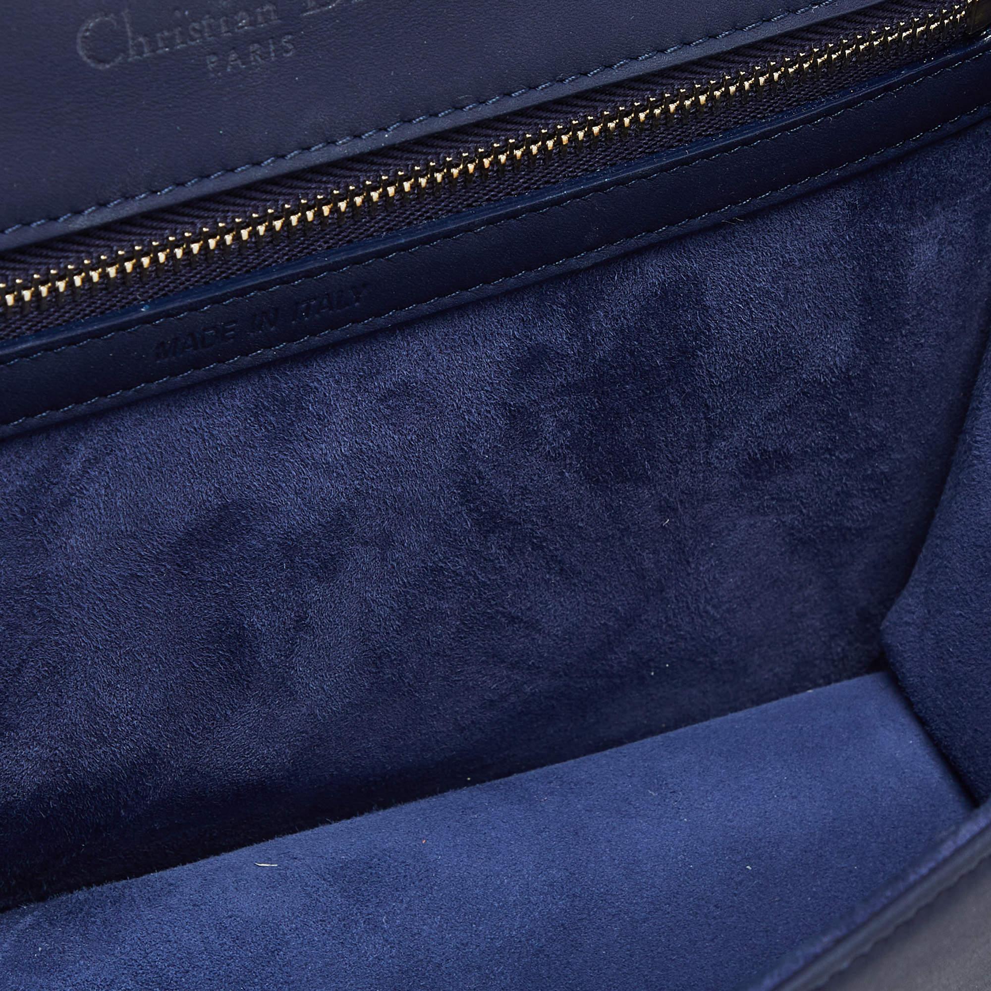 Dior Navy Blue Ultra Matte Leather Medium Diorama Flap Shoulder Bag 3