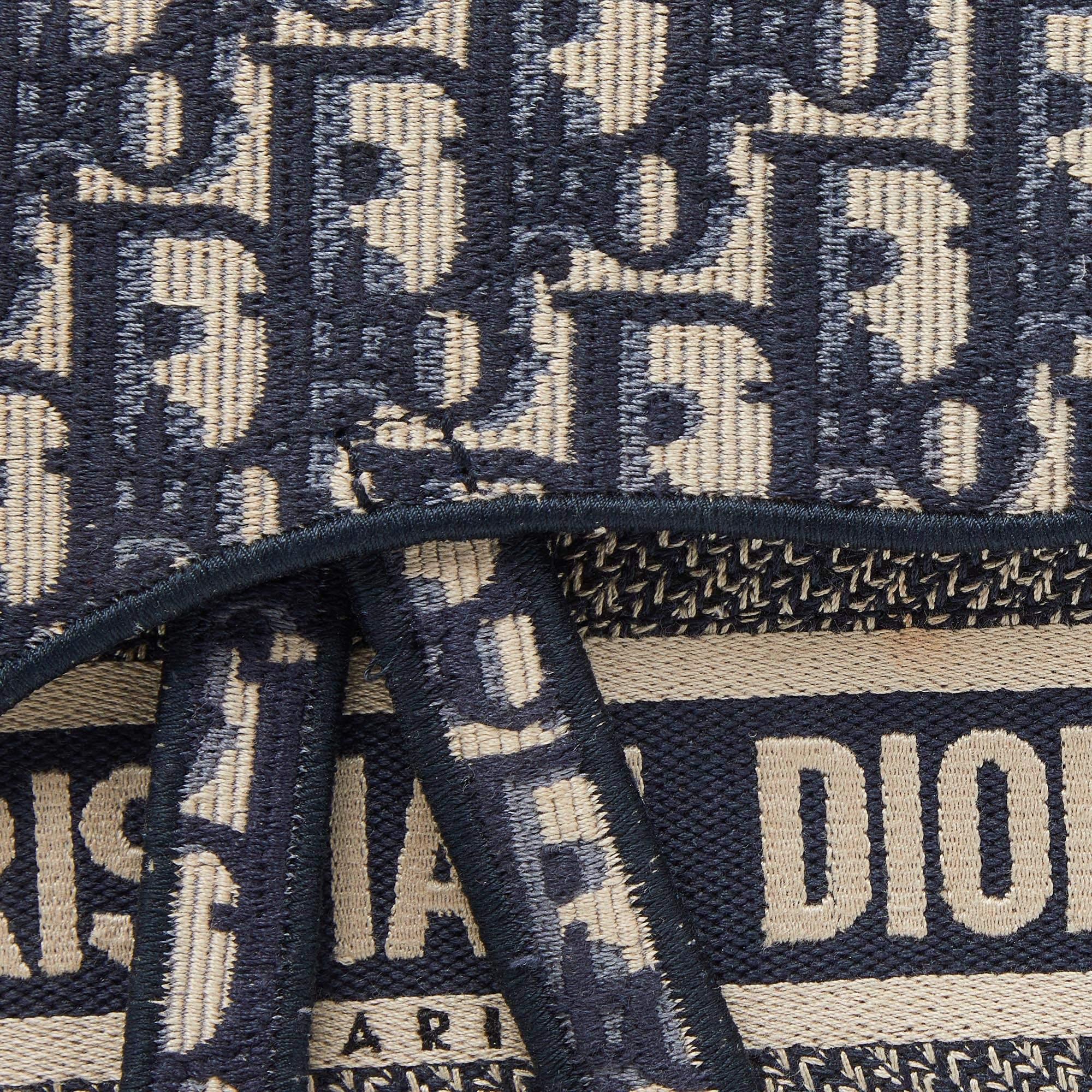 Dior Navy Blue/White Oblique Canvas and Leather Saddle Belt Bag 4