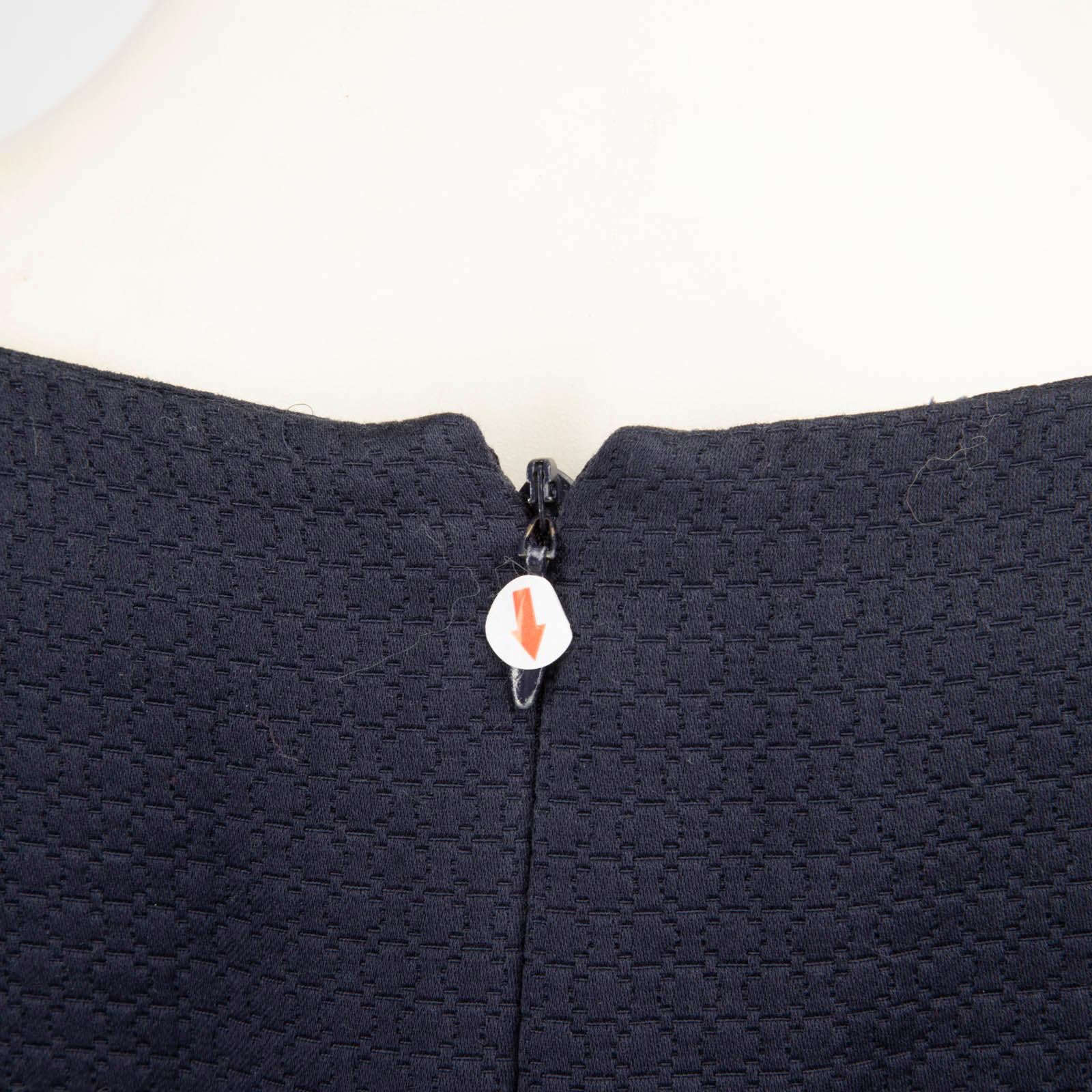 Dior Navy - Robe midi avec manches à nœuds Taille XXL Bon état - En vente à London, GB