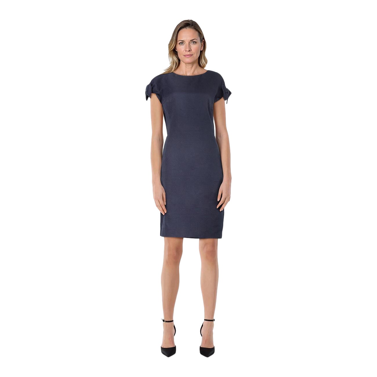 Dior Navy Bow Sleeves Midi Dress Size XXL