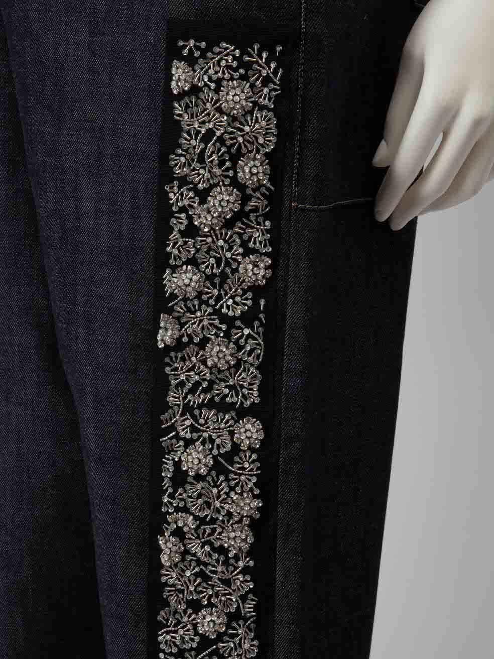Women's Dior Navy Denim Embellished Culottes Size XXL For Sale
