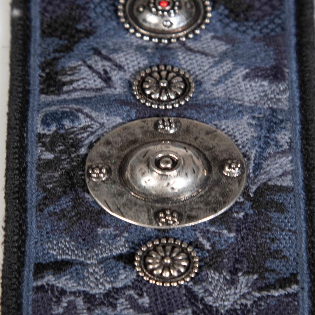 Dior Navy Jacquard Floral Studded Bag Strap In Good Condition In London, GB