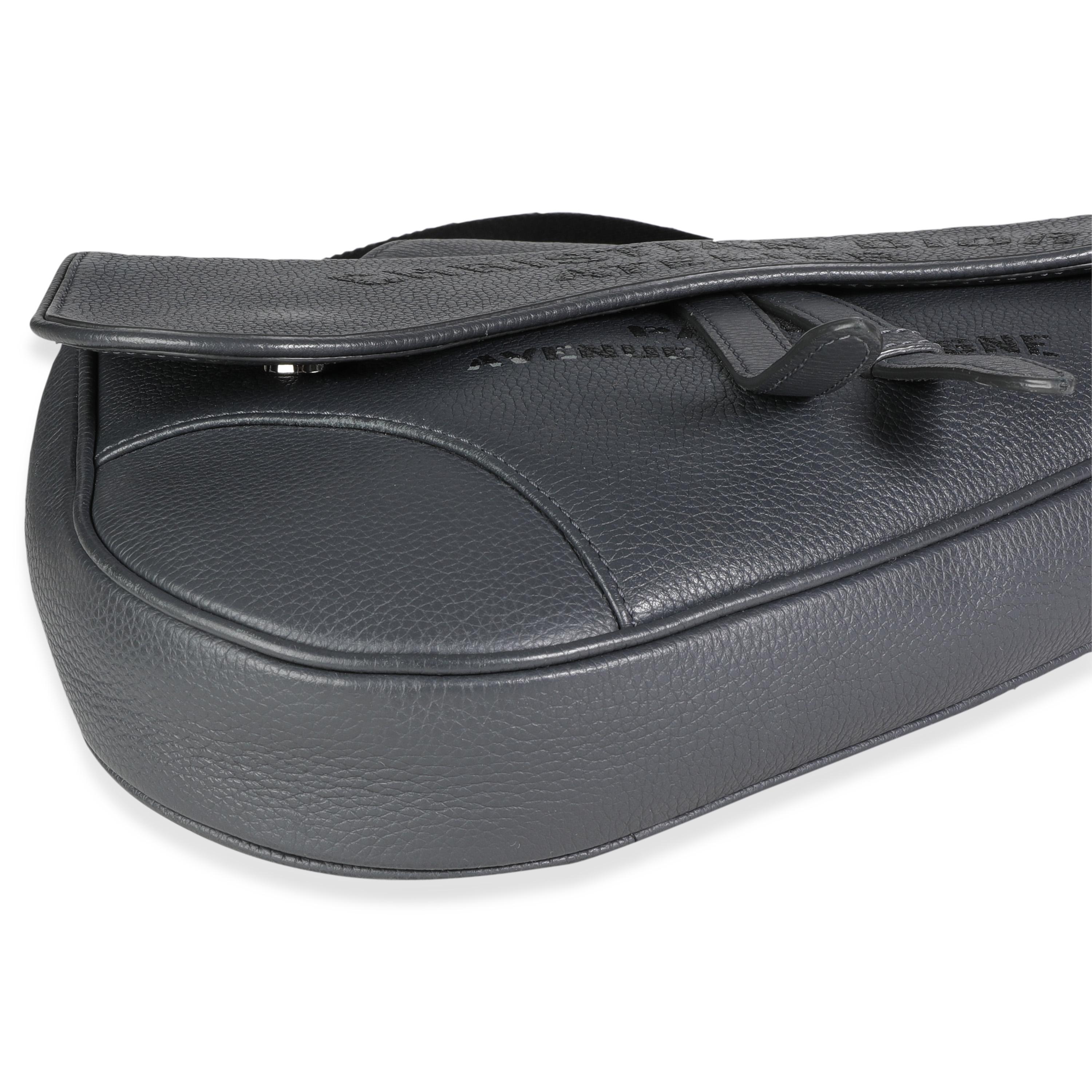 Dior Marineblaue Atelier Sattel-Umhängetasche aus Leder 1