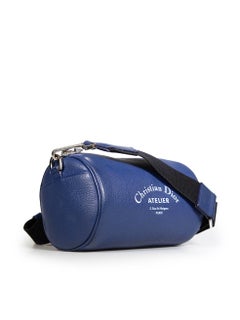 Dior Navy Leather Roller Mini Messenger Bag