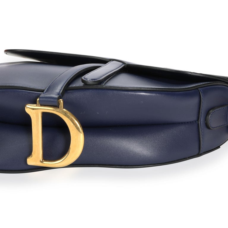 CHRISTIAN DIOR Oblique Saddle Pouch With Strap Navy Blue 1303937