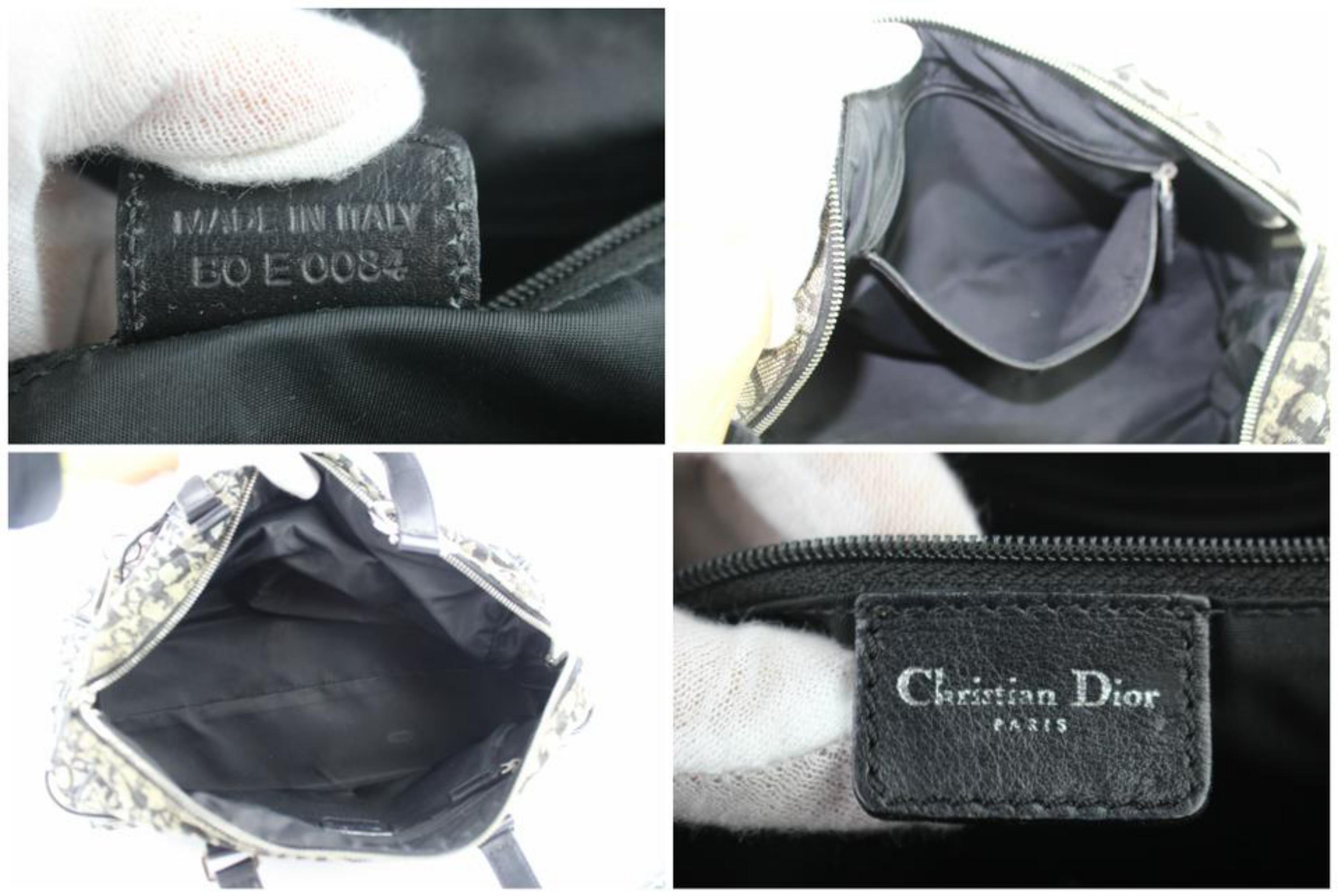 christian dior navy oblique trotter logo charm boston shoulder bag