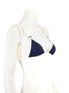Dior Navy Logo Ring Bikini Top Size XS