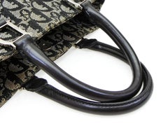 Dior Navy Monogram Oblique Signature Trotter 228809 Blue Canvas Tote