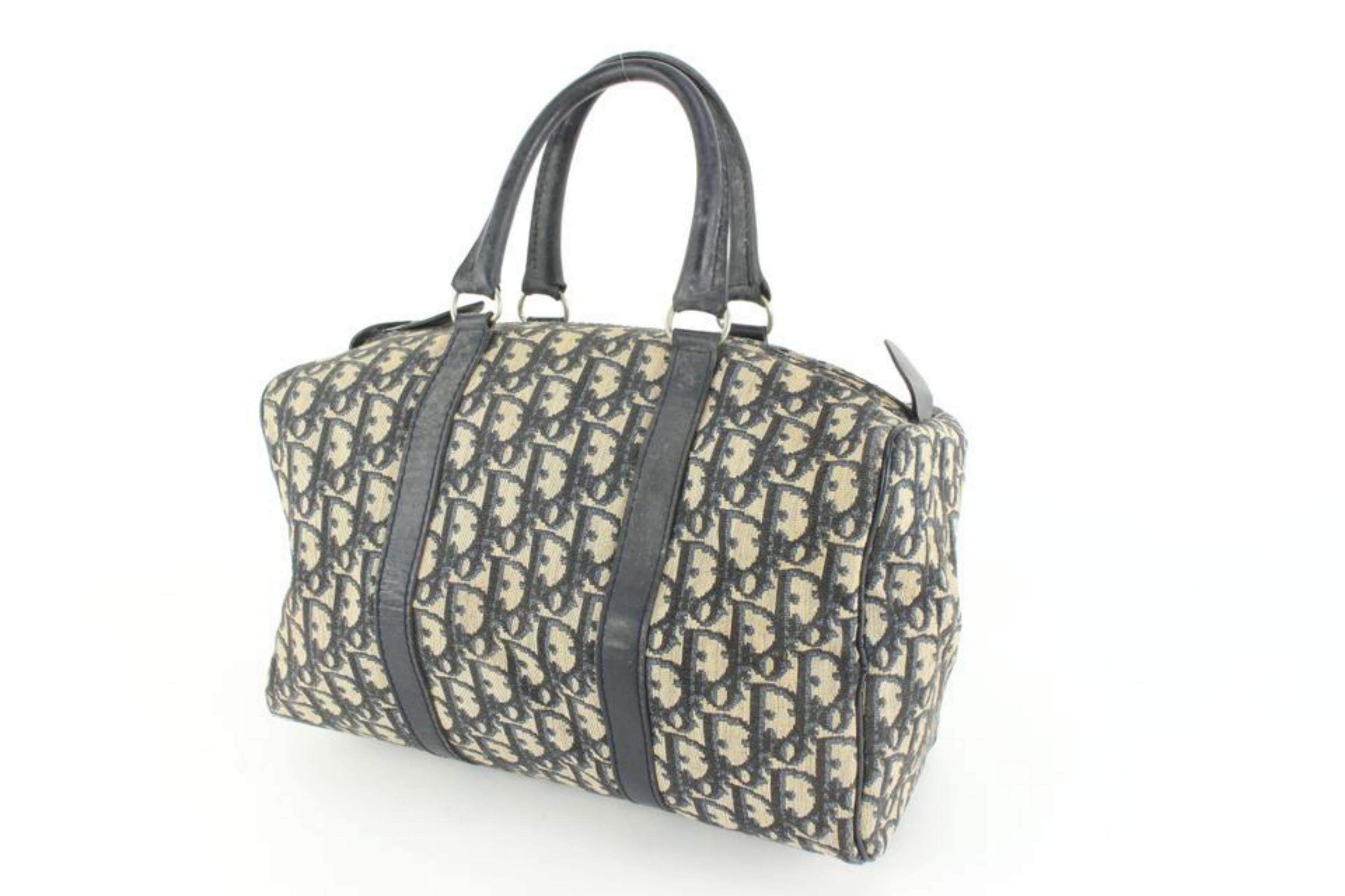 Dior Navy Monogram Trotter Boston Bag 57d518s For Sale 5