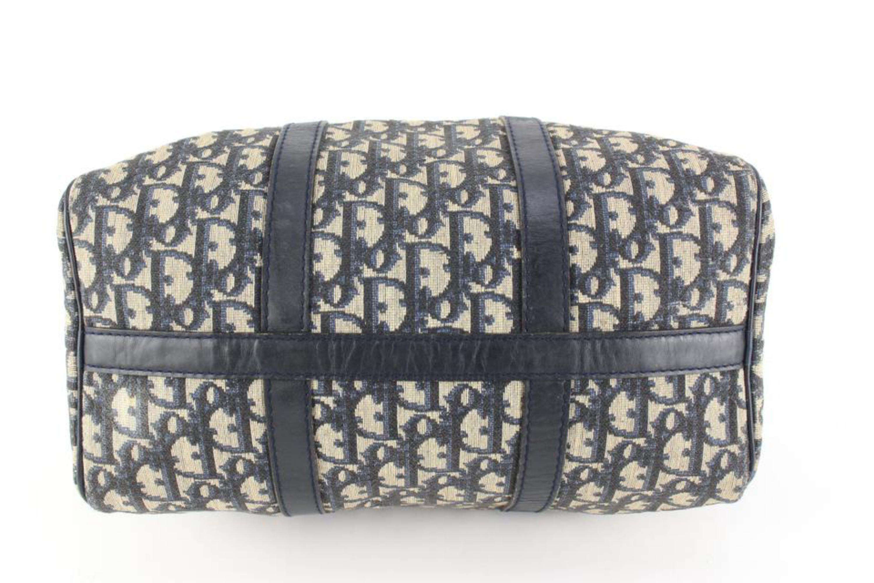 Dior Navy Monogram Trotter Boston Bag 57d518s For Sale 6