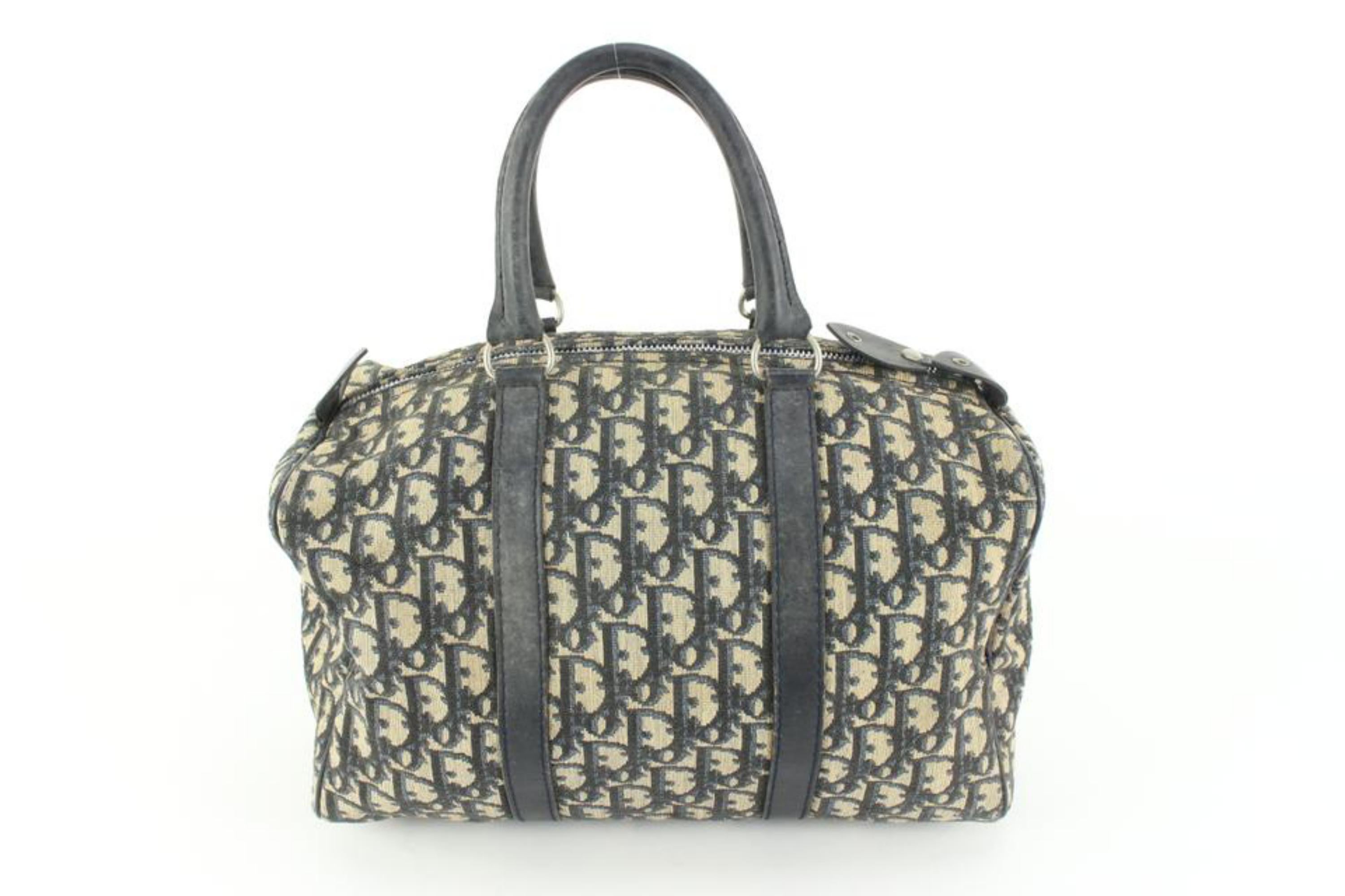 Dior Navy Monogram Trotter Boston Bag 57d518s For Sale 1