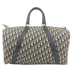 Dior Marineblaue Trotter Boston Duffle Bag mit Monogramm 44d99