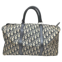Dior Marineblaue Trotter Boston Duffle Bag mit Monogramm  863320 