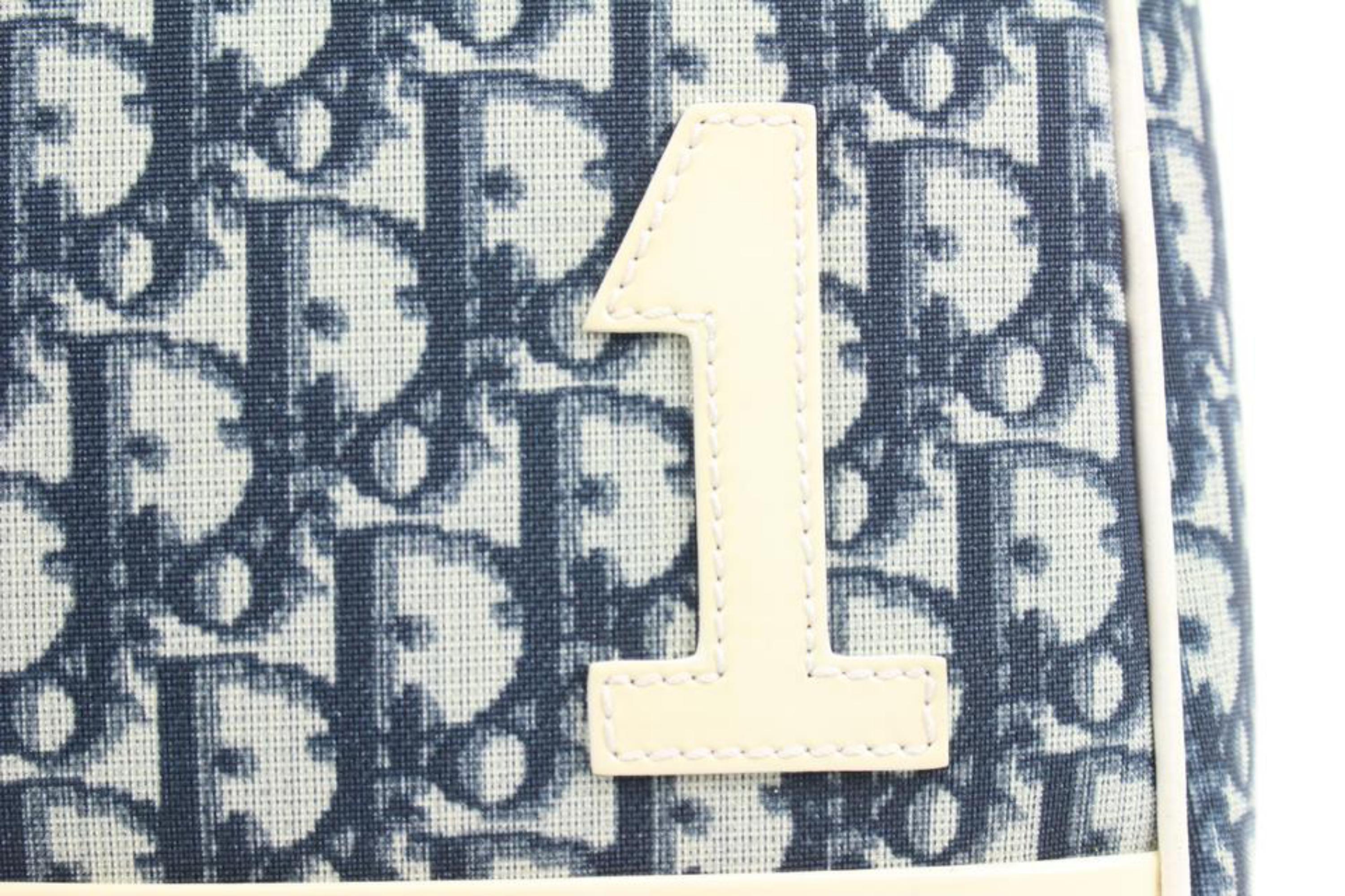 Dior Navy Monogram Trotter No.1 Messenger Bag Crossbody 5d131s In Good Condition In Dix hills, NY