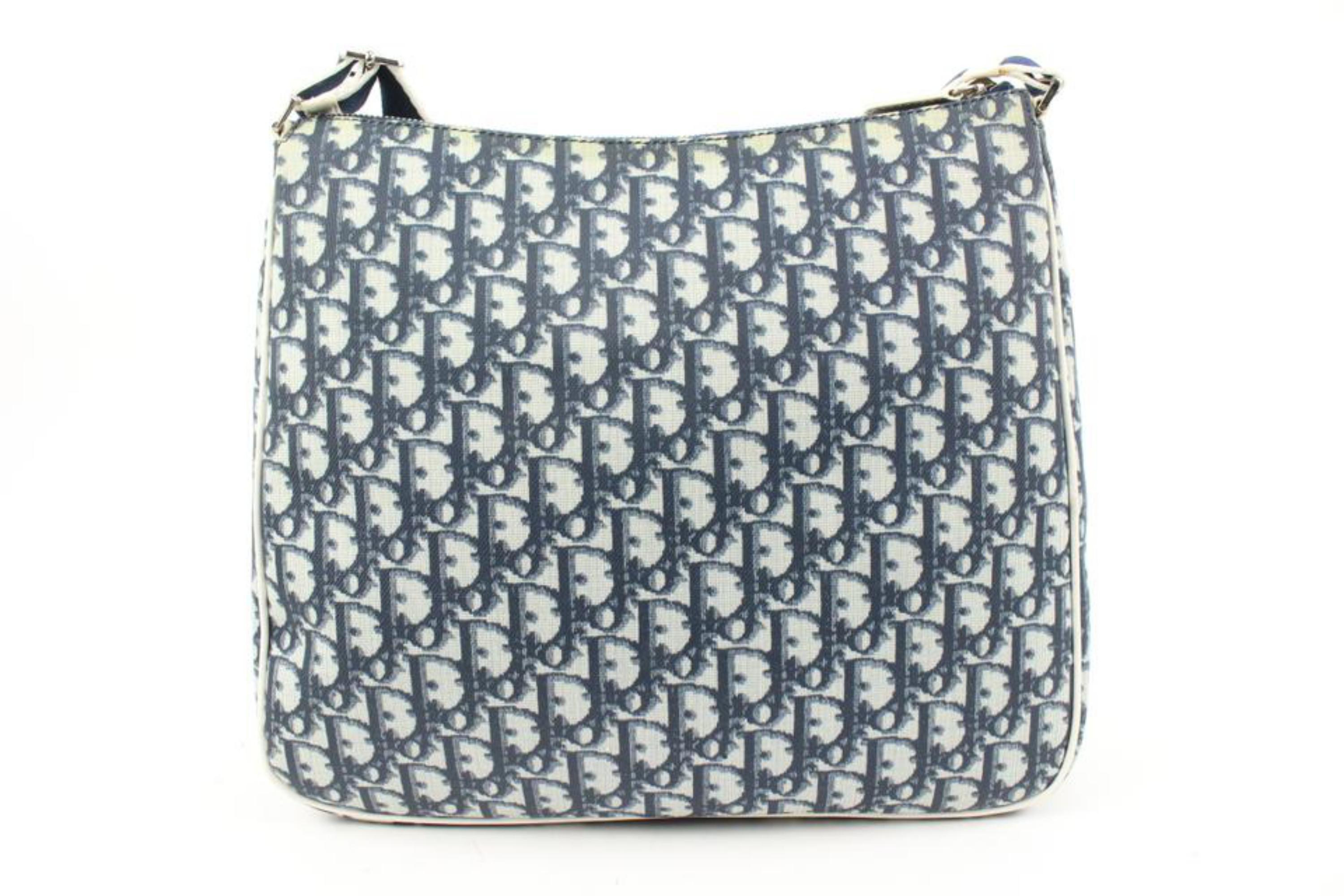 Women's Dior Navy Monogram Trotter No.1 Messenger Bag Crossbody 5d131s