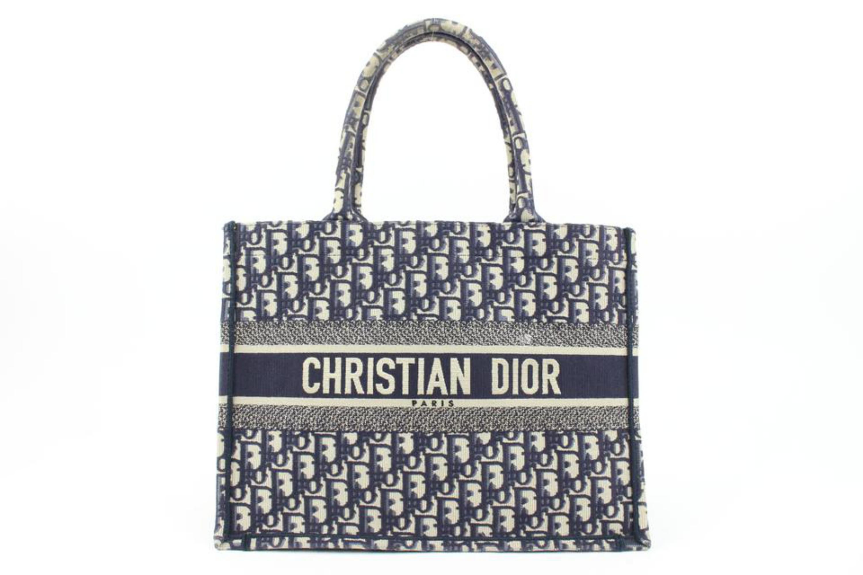 Dior Navy Monogram Trotter Oblique Small Book Tote Shopper Bag s27d6 2