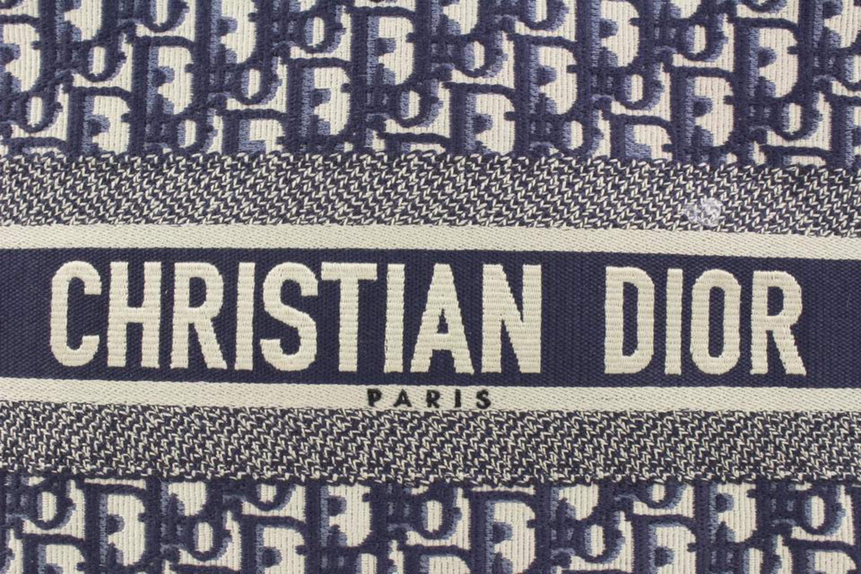 Dior Navy Monogram Trotter Oblique Small Book Tote Shopper Bag s27d6 4