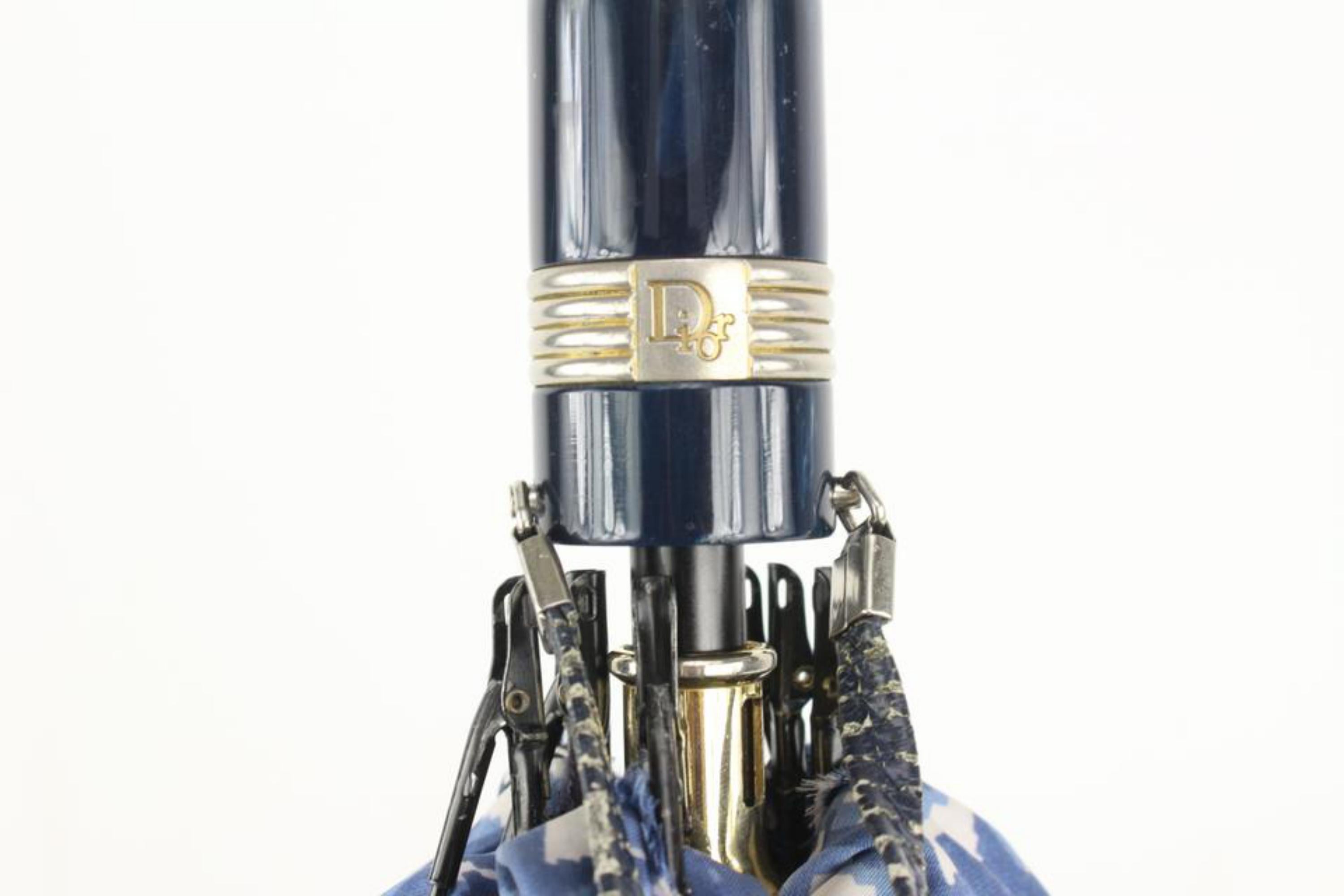 Dior Marineblauer Trotter-Schirm mit Monogramm 1D111 im Angebot 8