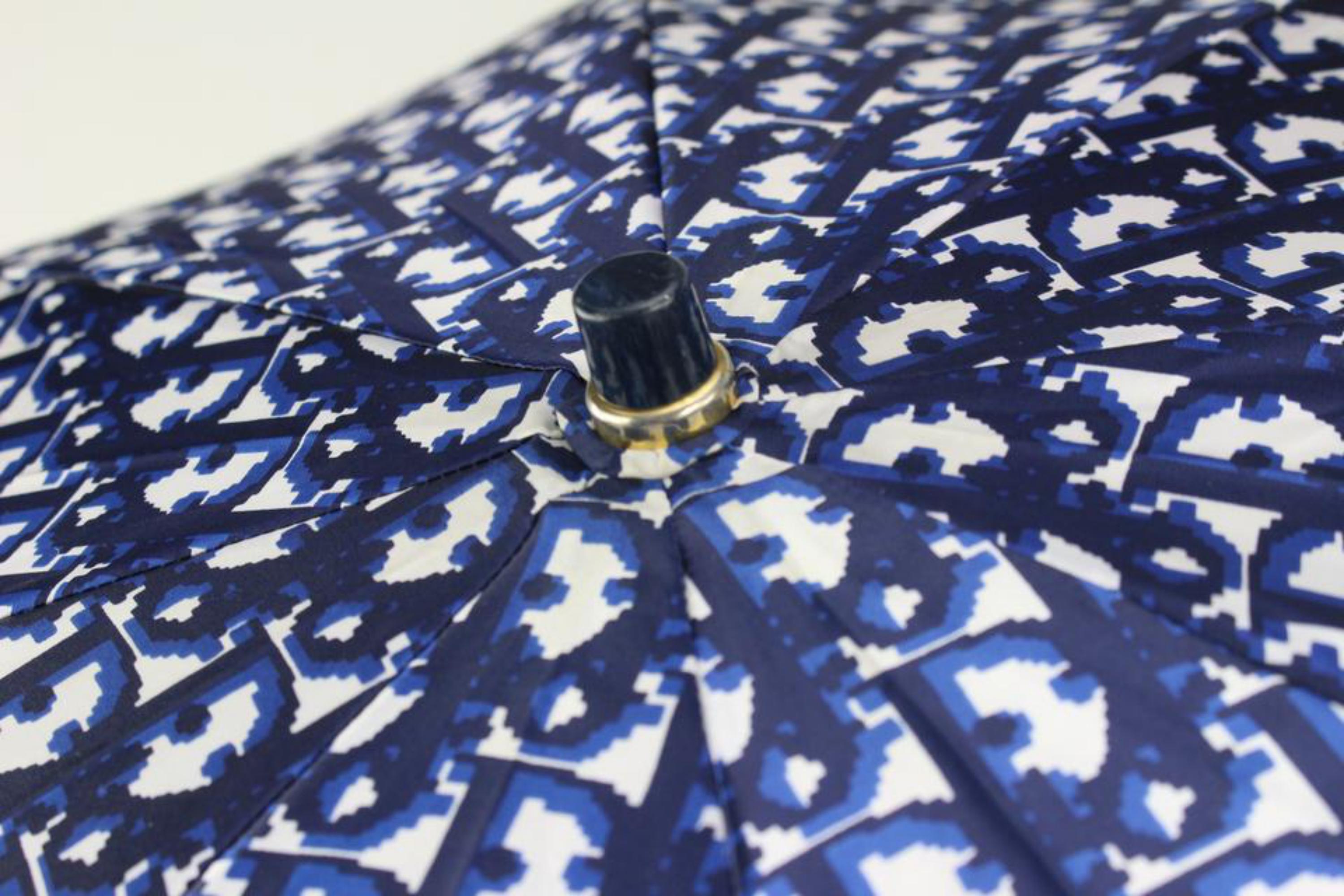 Dior Marineblauer Trotter-Schirm mit Monogramm 1D111 im Angebot 5
