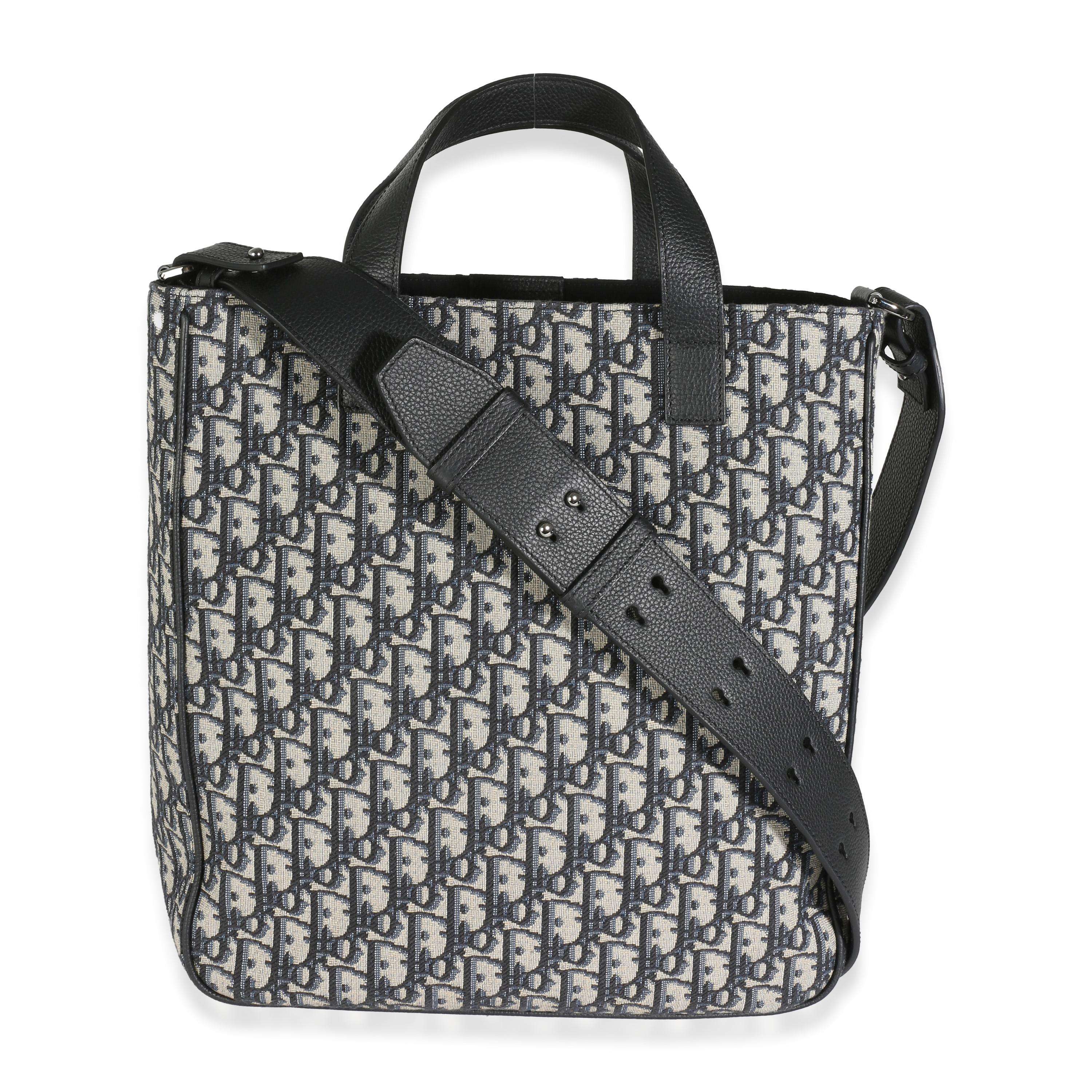 Dior Navy Oblique Jacquard Saddle Tote im Angebot 3