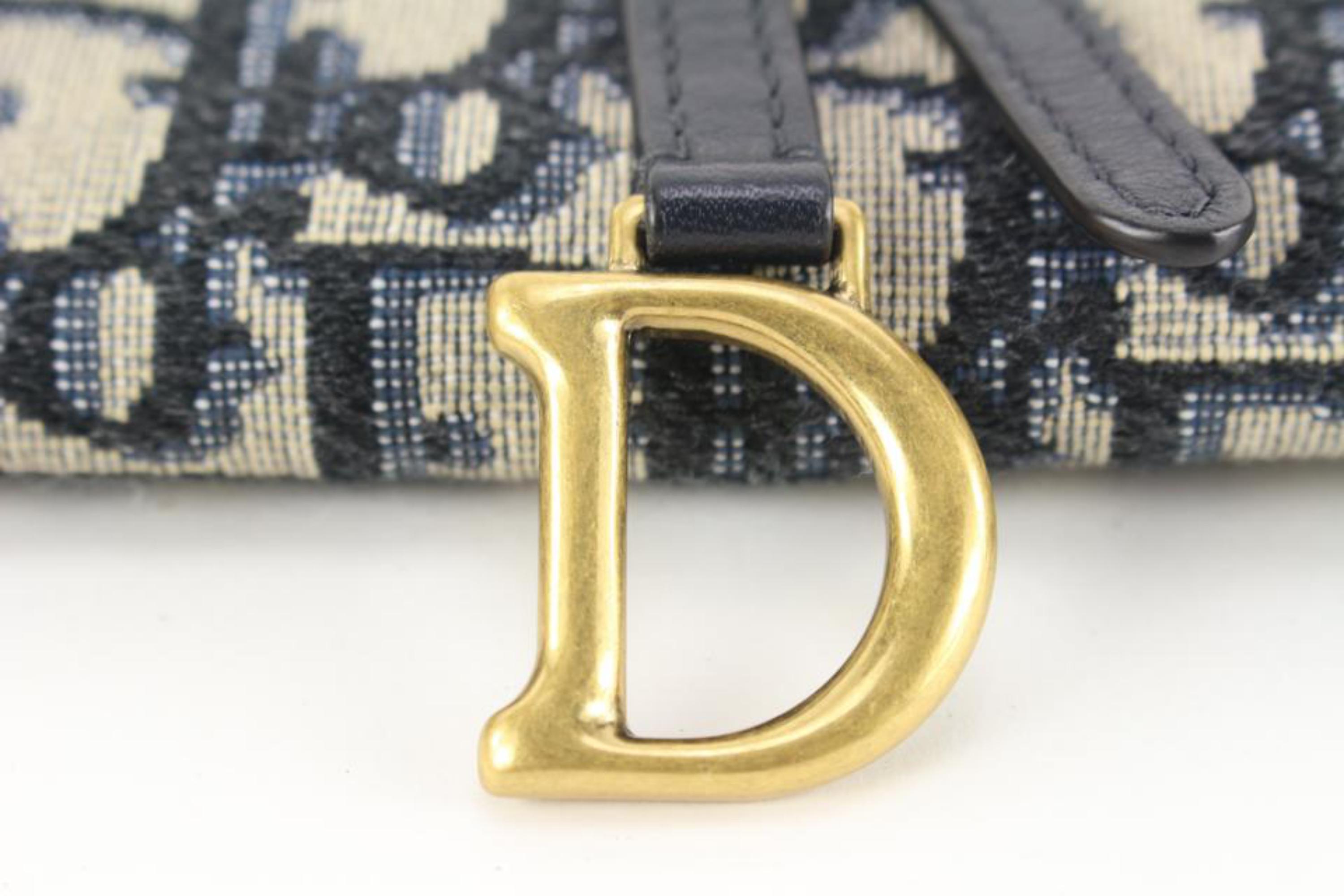 Dior Navy Oblique Trotter Saddle Long Wallet on Chain  57d725s 1