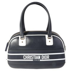 Dior Navy Smooth Calfskin Medium Dior Vibe Zip Bowling Bag