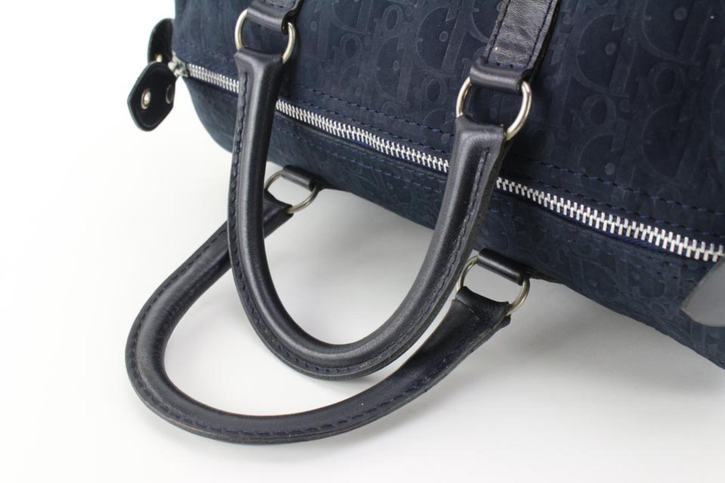 Dior Navy Suede Trotter Boston Bag 17d720s 5