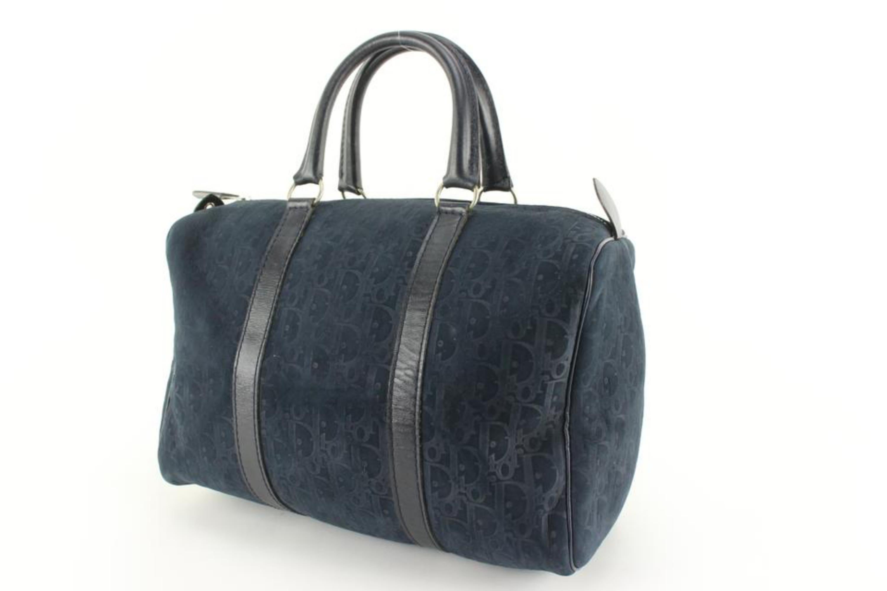 Dior Navy Suede Trotter Boston Bag 17d720s 6