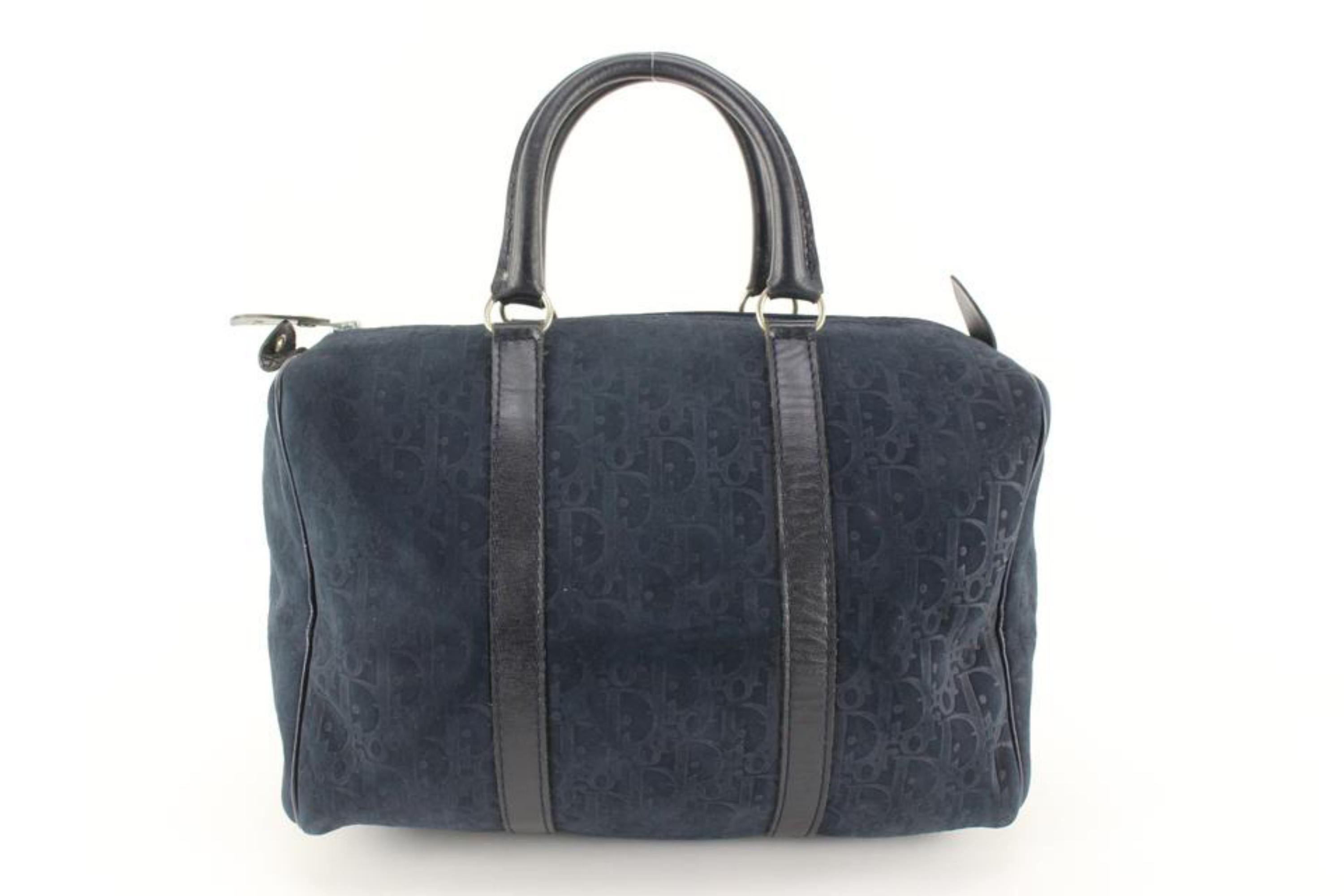 Dior Navy Suede Trotter Boston Bag 17d720s 1