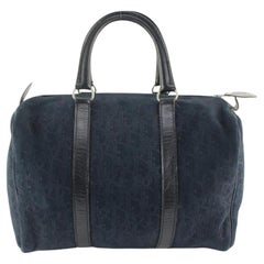 Dior Navy Suede Trotter Boston Bag 17d720s