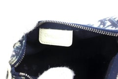 Dior Navy X Black X White Oblique Signature Monogram Pouch 865951 Cosmetic Bag