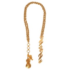 Vintage Dior Necklace / Belt with Large Links Holding Charms