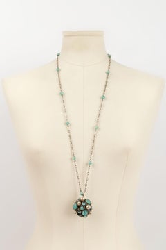 Dior Necklace Paved with Blue Cabochons