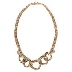 Dior Necklace Set with Blue Glass Paste, 1965