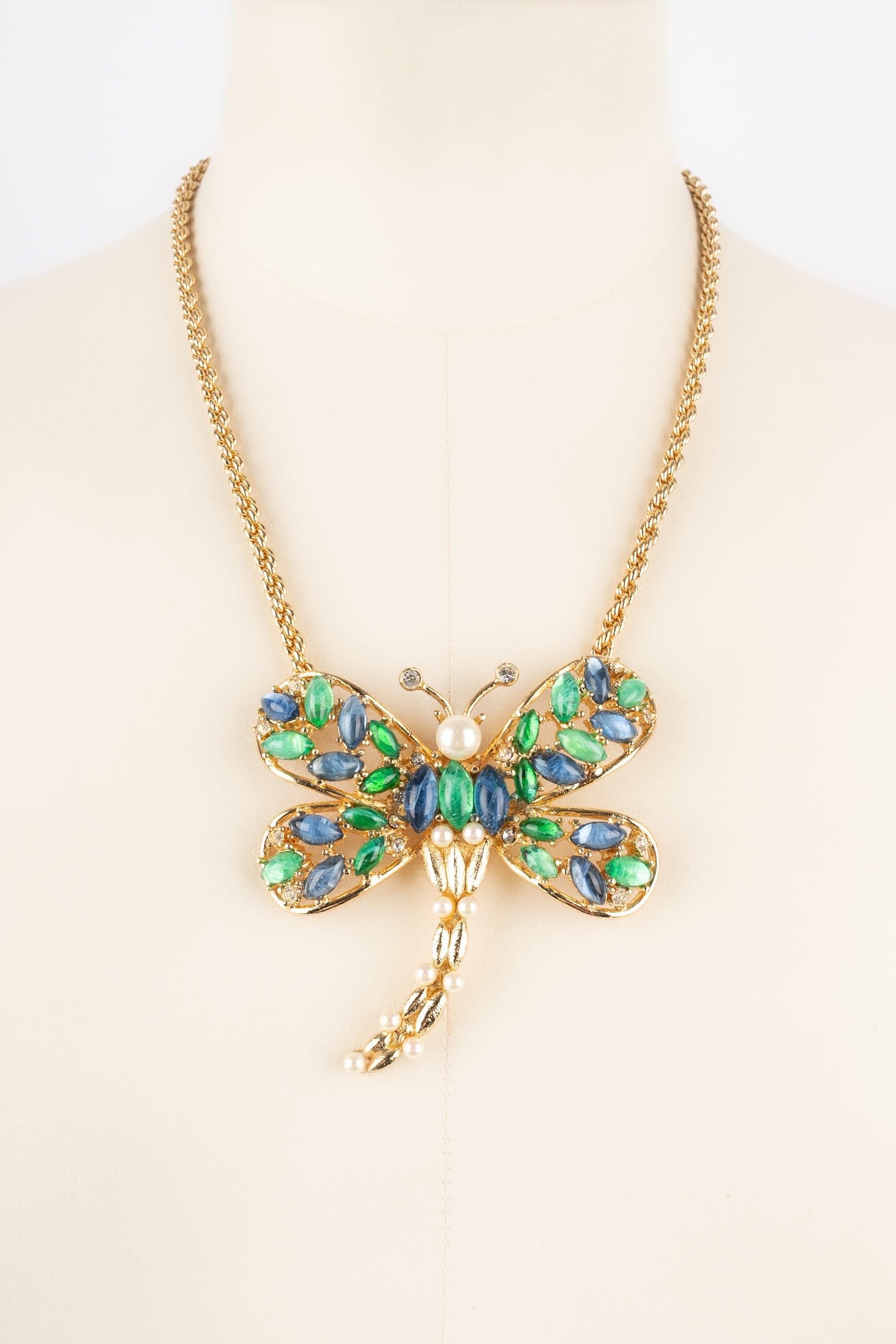 dior butterfly necklace