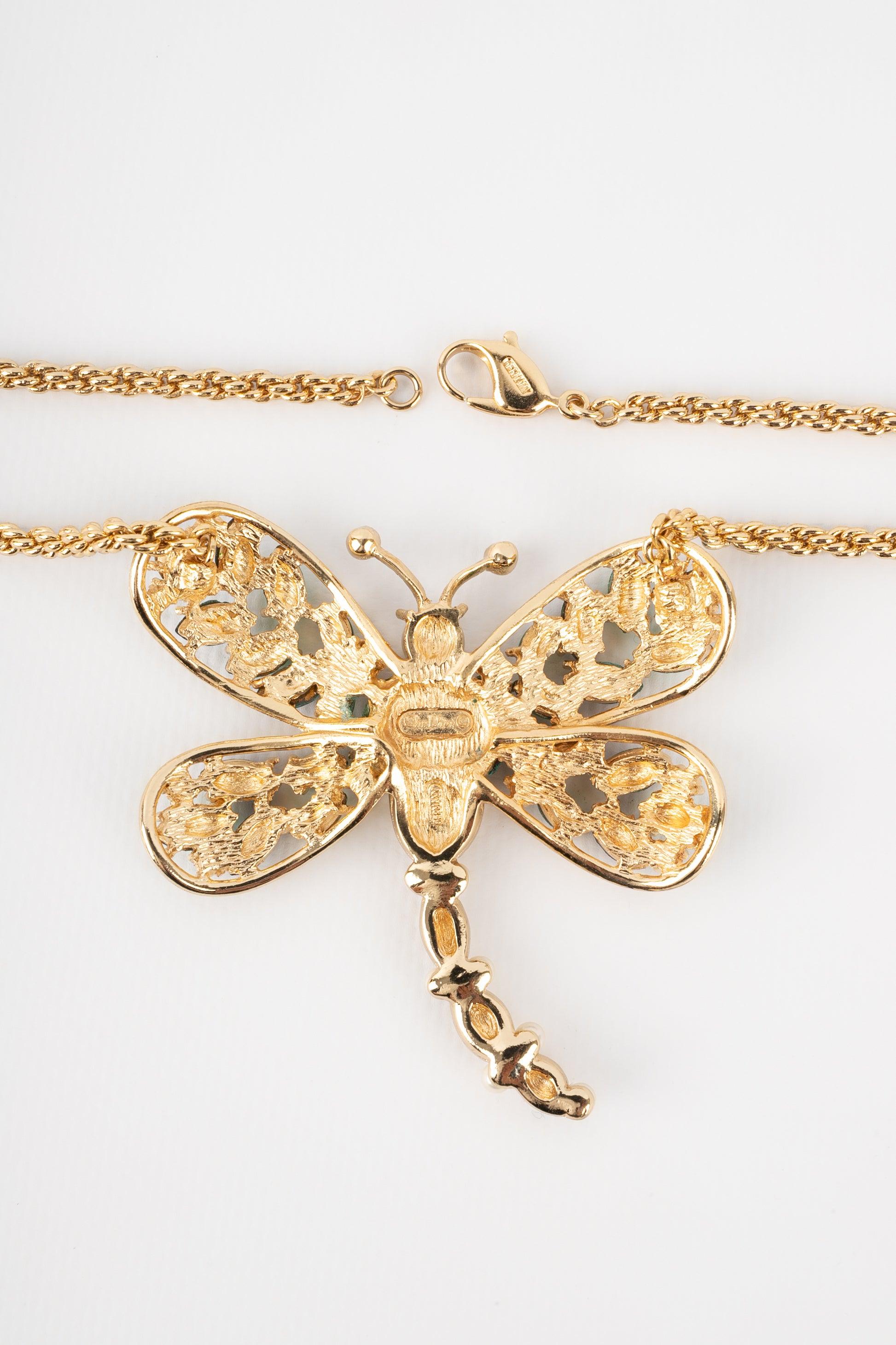 Dior Necklace with Butterfly Pendant In Excellent Condition In SAINT-OUEN-SUR-SEINE, FR