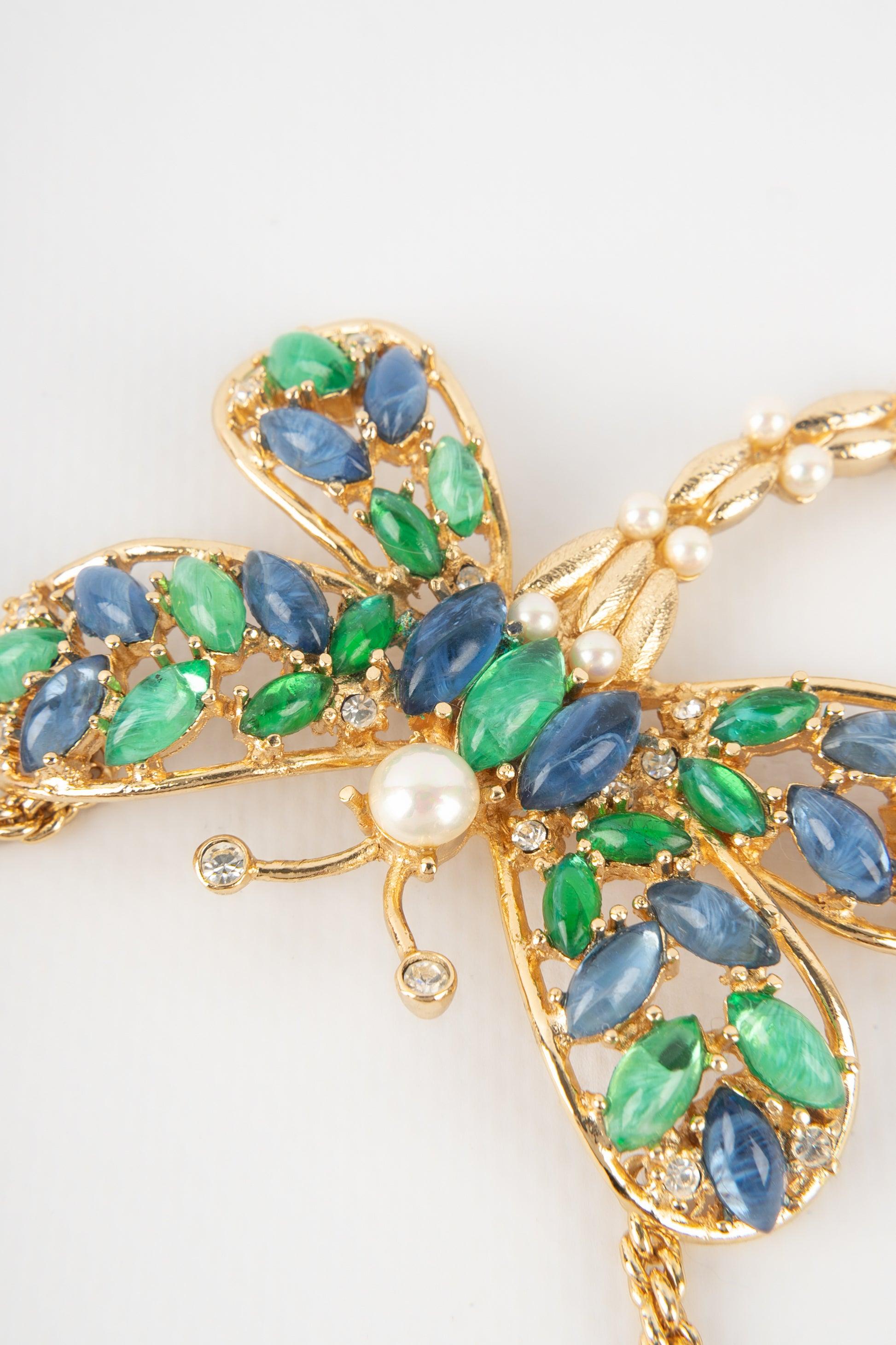 Women's Dior Necklace with Butterfly Pendant