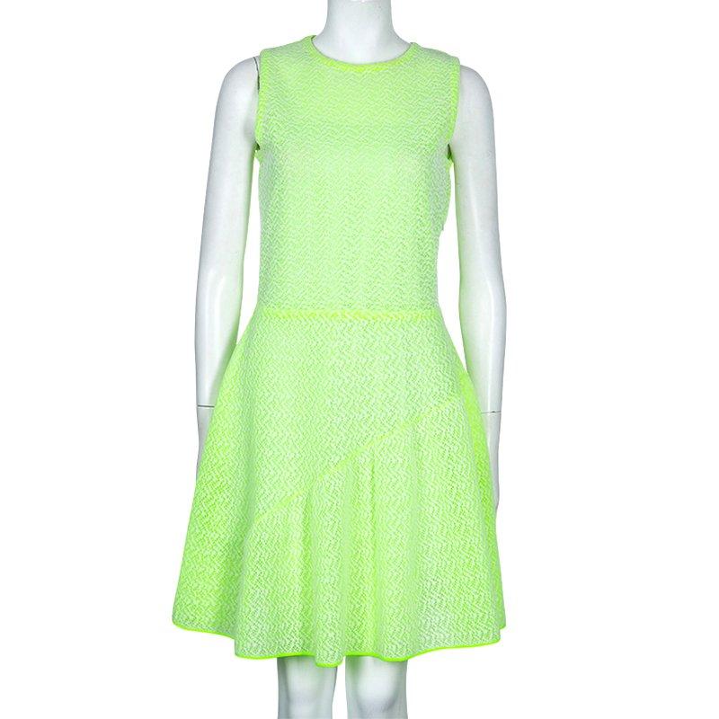 Dior Neon Green Flare Mid-length Dress M (Grün)