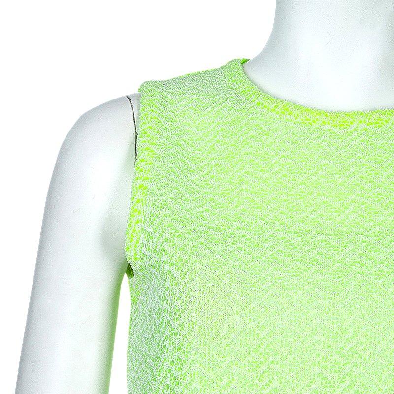 Dior Neon Green Flare Mid-length Dress M Damen
