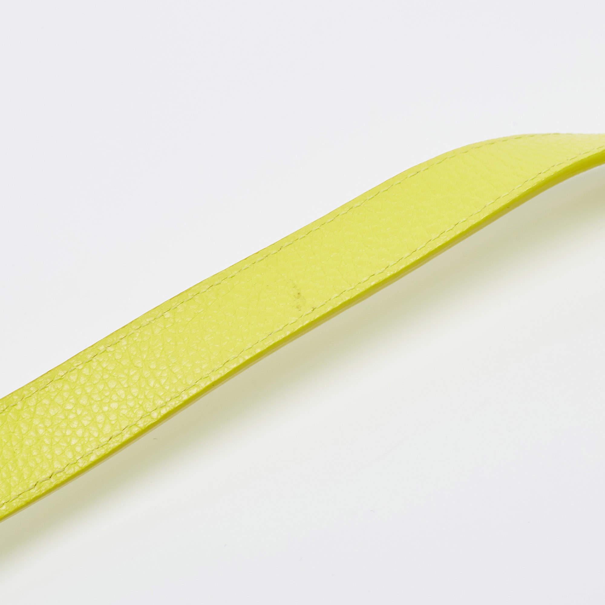 Dior Neon Yellow Leather Mini Diorever Top Handle Bag 15
