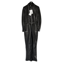 Dior New 9K$ Black Leather Jumpsuit